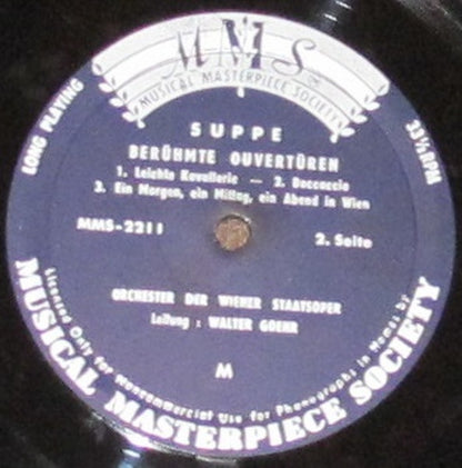 Franz von Suppé / Orchester Der Wiener Staatsoper • Walter Goehr : Berühmte Ouvertüren (LP)