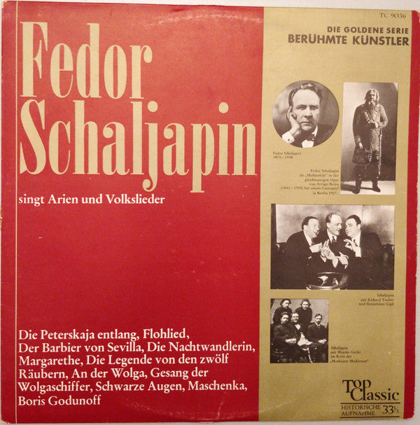 Feodor Chaliapin : Fedor Schaljapin Singt Arien Und Russische Lieder (LP)