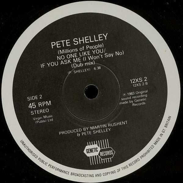 Pete Shelley : No One Like You (12", Single)