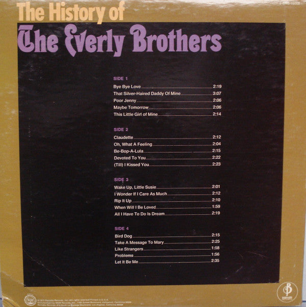 Everly Brothers : The History Of The Everly Brothers (2xLP, Comp, Gat)