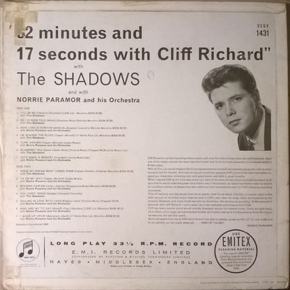 Cliff Richard & The Shadows And Norrie Paramor And His Orchestra : 32 Minutes And 17 Seconds With Cliff Richard (LP, Album, Mono, Gre)