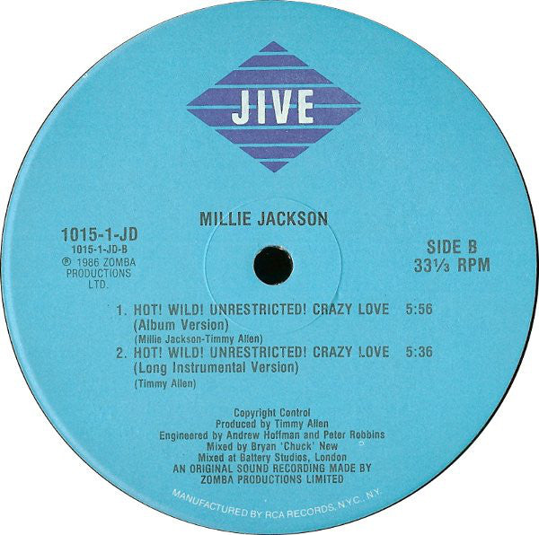 Millie Jackson : Hot! Wild! Unrestricted! Crazy Love (12")