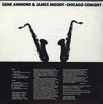 Gene Ammons & James Moody : Chicago Concert (LP, Album)