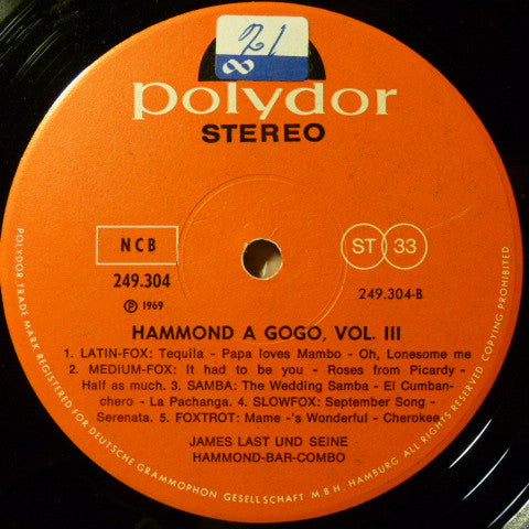 James Last & His Hammond Bar Combo : Hammond À GoGo 3 (LP, Album)