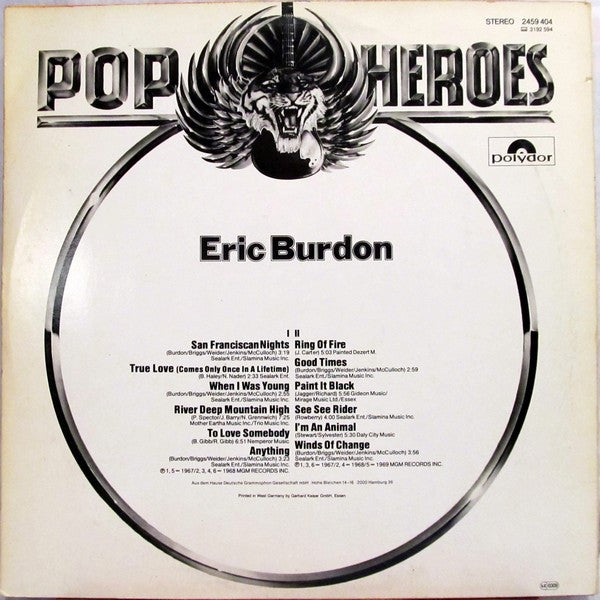 Eric Burdon : Pop Heroes (LP, Comp)