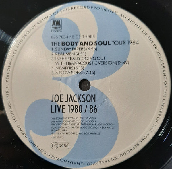 Joe Jackson : Live 1980/86 (2xLP, Album)