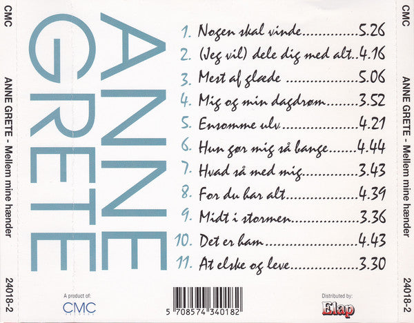 Anne Grete : Mellem Mine Hænder (CD, Album)