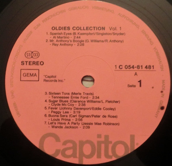 Various : Oldies Collection Vol. 1 (LP, Comp, Mono)