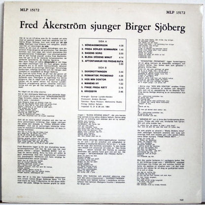 Fred Åkerström : Sjunger Birger Sjöberg (LP, RE)