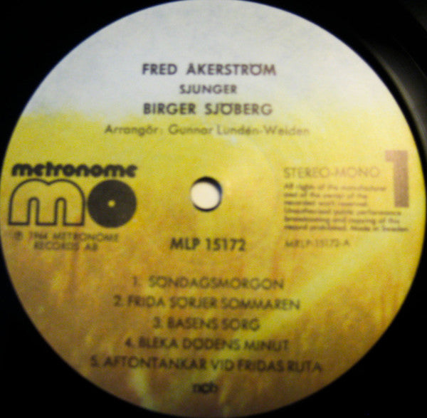 Fred Åkerström : Sjunger Birger Sjöberg (LP, RE)