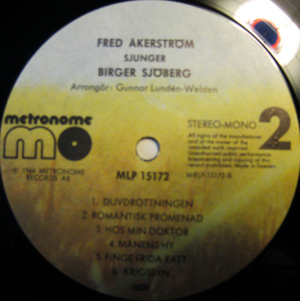 Fred Åkerström : Sjunger Birger Sjöberg (LP, RE)