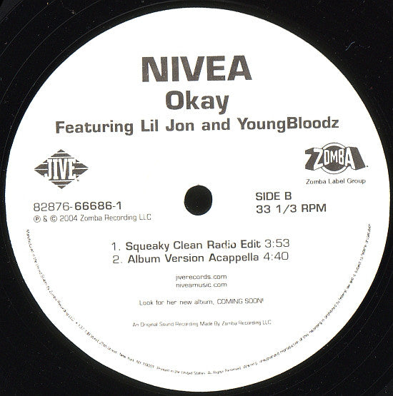 Nivea Featuring Lil' Jon And YoungBloodZ : Okay (12")