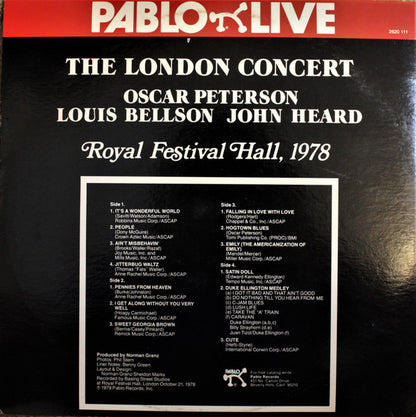 Oscar Peterson, Louis Bellson, John Heard : The London Concert (2xLP, Album, Als)