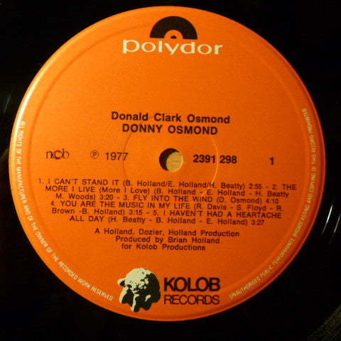 Donny Osmond : Donald Clark Osmond (LP, Album)