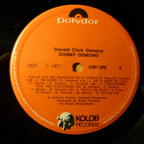 Donny Osmond : Donald Clark Osmond (LP, Album)