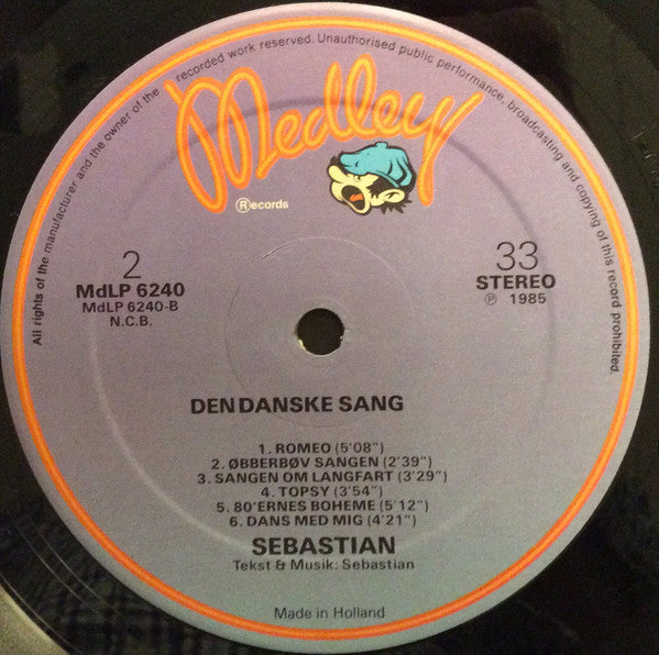 Sebastian (5) : Den Danske Sang - Opsamling '81-'85 (LP, Comp)