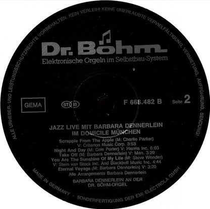 Barbara Dennerlein : Jazz Live Auf Der Böhm (LP, Album)