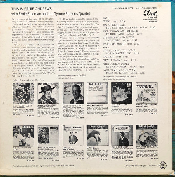 Ernie Andrews : This Is Ernie Andrews (LP, Album, Mono)