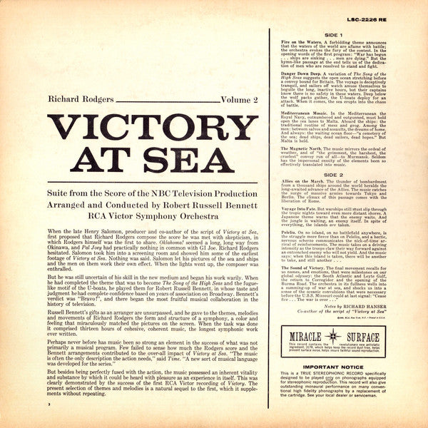 Richard Rodgers, Robert Russell Bennett : Victory At Sea Vol. 2 (LP, Album, RE)