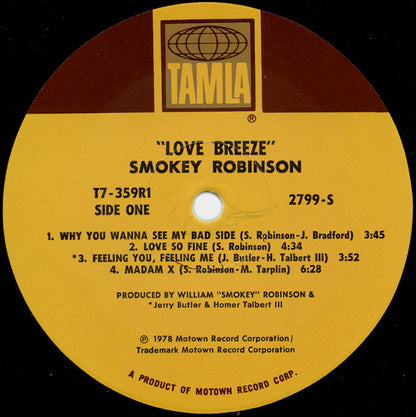 Smokey Robinson : Love Breeze (LP, Album)