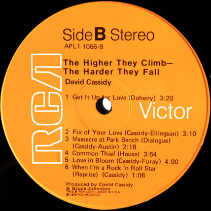 David Cassidy : The Higher They Climb -  The Harder They Fall (LP, Album, Hol)