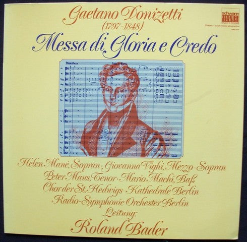 Gaetano Donizetti, Radio-Symphonie-Orchester Berlin, Roland Bader : Messa Di Gloria E Credo (LP)