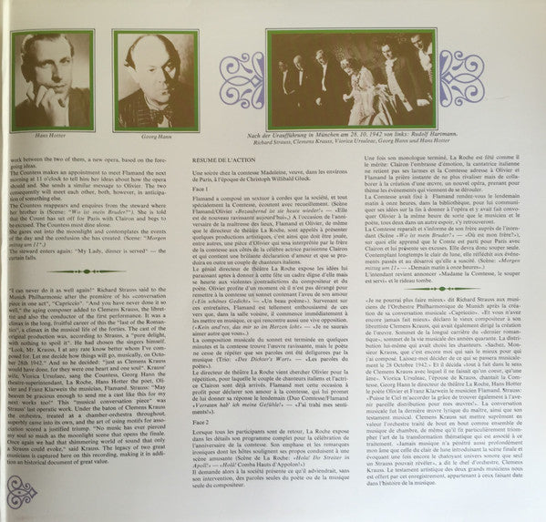 Richard Strauss - Bayerisches Staatsorchester, Viorica Ursuleac, Franz Klarwein, Hans Hotter, Georg Hann, Georg Wieter, Clemens Krauss : Capriccio - Historische Aufnahme Aus Dem Jahr 1942 (LP)