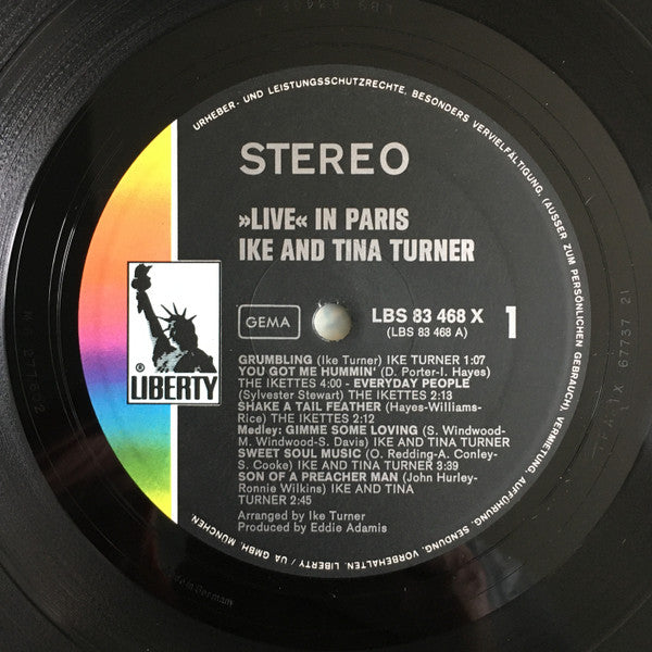 Ike & Tina Turner : Live In Paris (2xLP, Album)