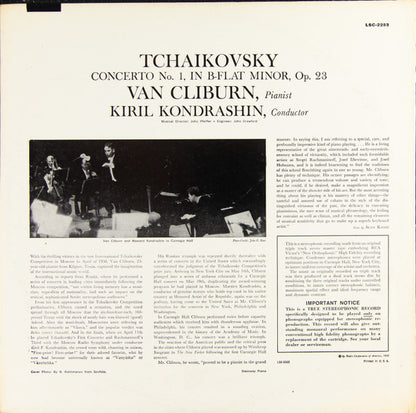 Pyotr Ilyich Tchaikovsky - Van Cliburn, Kiril Kondrashin : Concerto No. 1 (LP, Album, Roc)