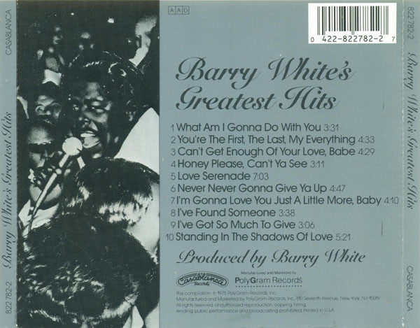 Barry White : Barry White's Greatest Hits (CD, Comp, RE, RP)