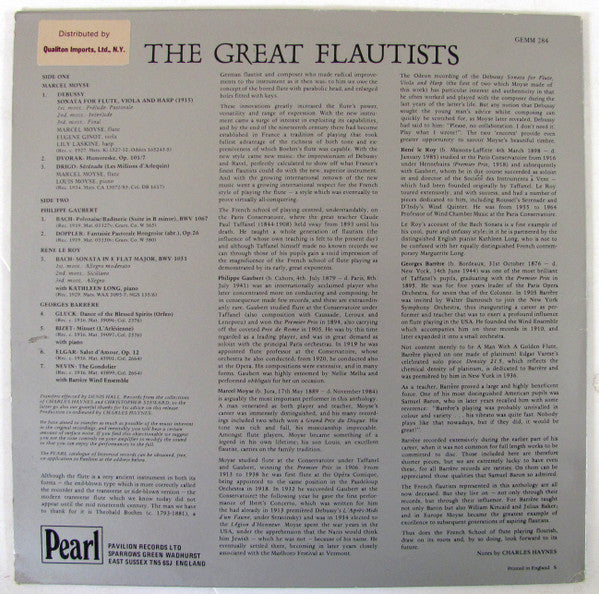 Marcel Moyse, Philippe Gaubert (2), Georges Barrère, René Le Roy : The Great Flautists - Vol.1 (LP, Comp)