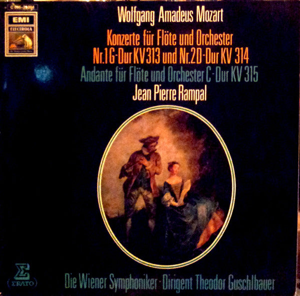 Wolfgang Amadeus Mozart / Jean-Pierre Rampal, Wiener Symphoniker • Dirigent Theodor Guschlbauer :  Konzerte Für Flöte Und Orchester / Nr.1 G-Dur KV313 Und Nr.2 D-Dur KV 314 / Andante Für Flöte Und Orchester C-Dur KV 315 (LP)