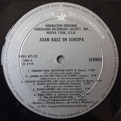 Joan Baez : Joan Baez En Europa (LP, Album)