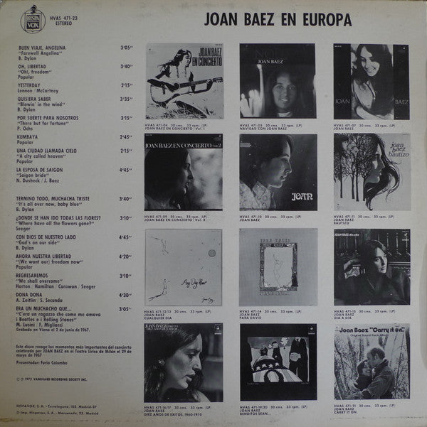 Joan Baez : Joan Baez En Europa (LP, Album)