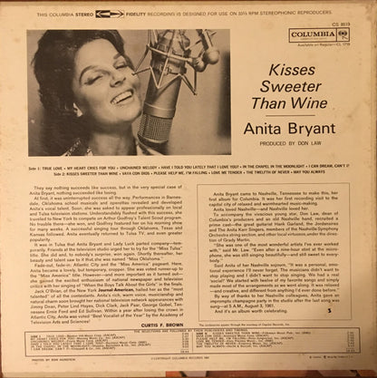 Anita Bryant : Kisses Sweeter Than Wine (LP, Album)