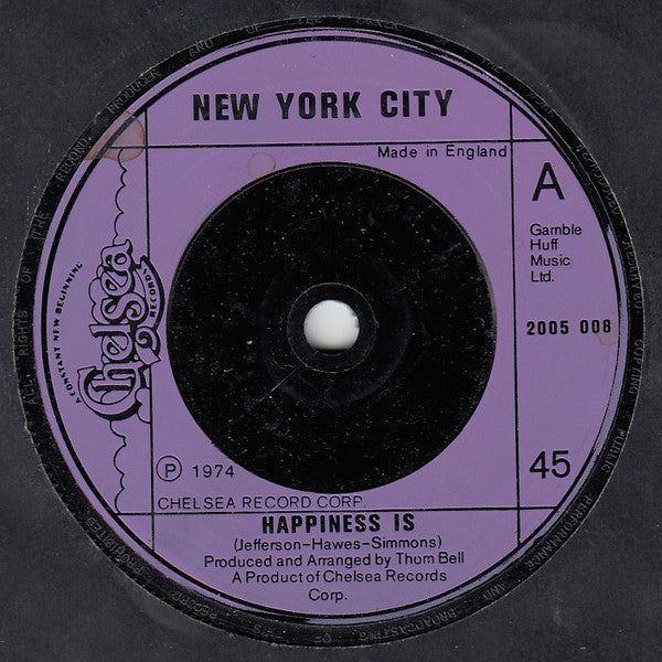 New York City : Happiness Is (7")