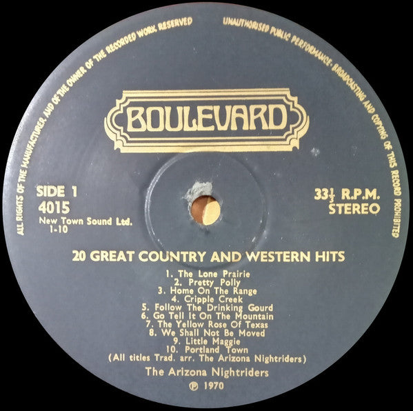 The Arizona Nightriders : 20 Great Country & Western Hits (LP, Album)