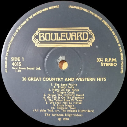 The Arizona Nightriders : 20 Great Country & Western Hits (LP, Album)