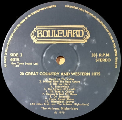 The Arizona Nightriders : 20 Great Country & Western Hits (LP, Album)