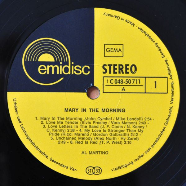 Al Martino : Mary In The Morning (LP, Album)