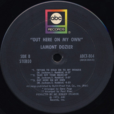 Lamont Dozier : Out Here On My Own (LP, Album)