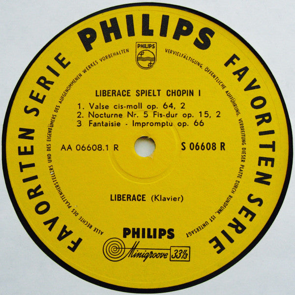 Liberace : Liberace Spielt Chopin I (10")