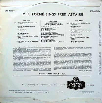 Mel Tormé : Sings Fred Astaire (LP, Mono)