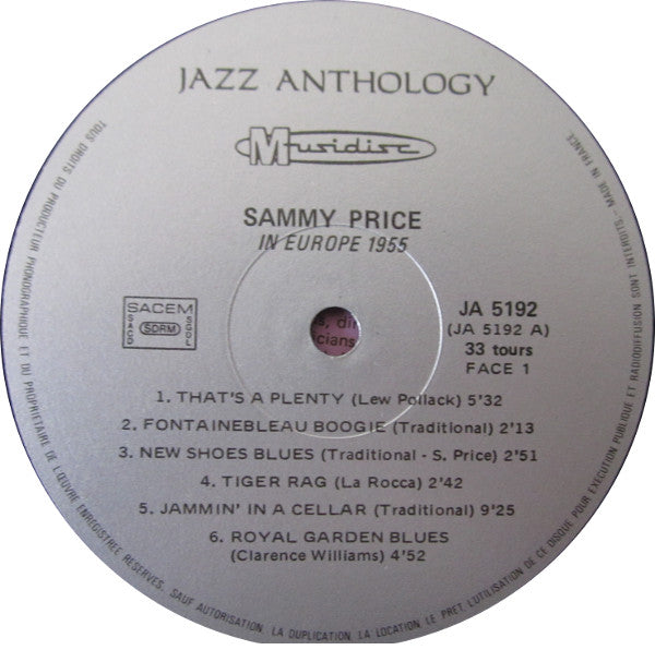 Sammy Price : In Europe 1955 (LP, RE)