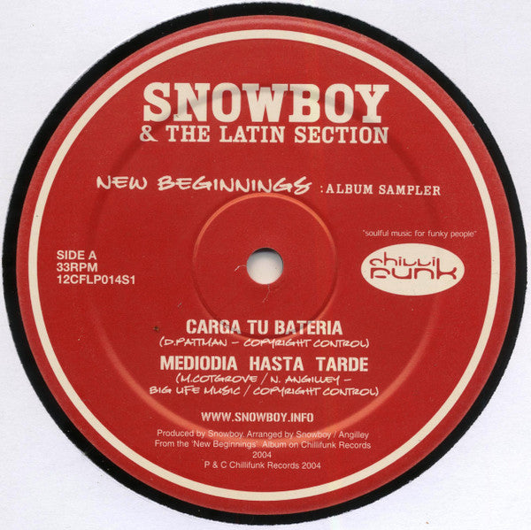 Snowboy & The Latin Section : New Beginnings (12", Smplr)