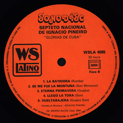 Septeto Nacional De Ignacio Piñeiro : Glorias De Cuba (LP)