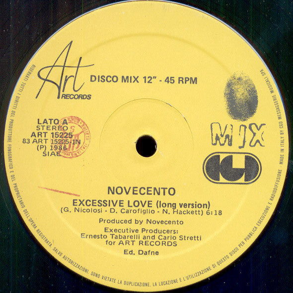 Novecento : Excessive Love (12")