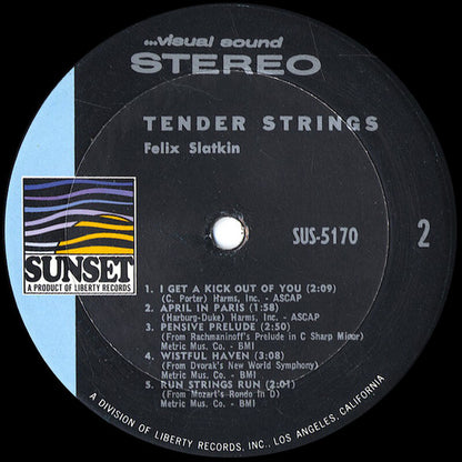 Felix Slatkin : Tender Strings (LP, Album)