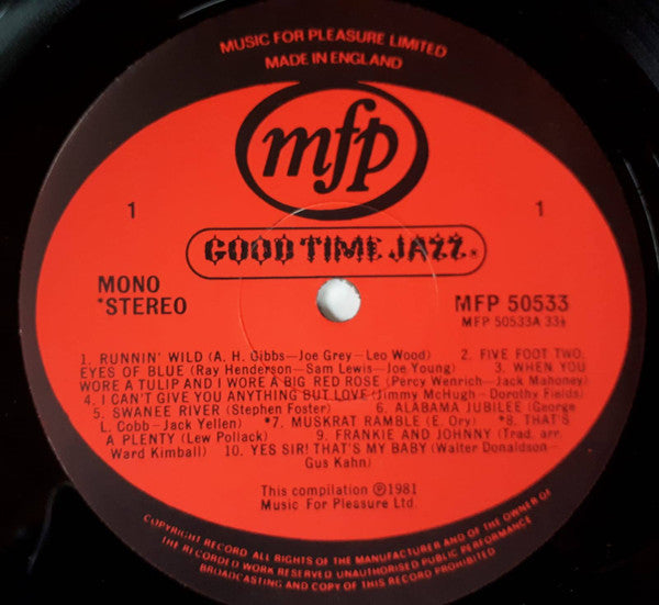 Firehouse Five Plus Two : Good Time Jazz (LP, Comp)