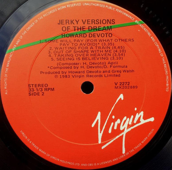 Howard Devoto : Jerky Versions Of The Dream (LP, Album)